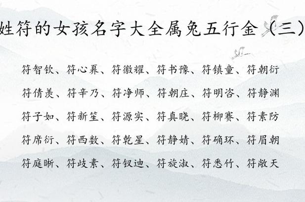 符姓氏女宝宝起名字（符姓女宝宝名字大全免费）