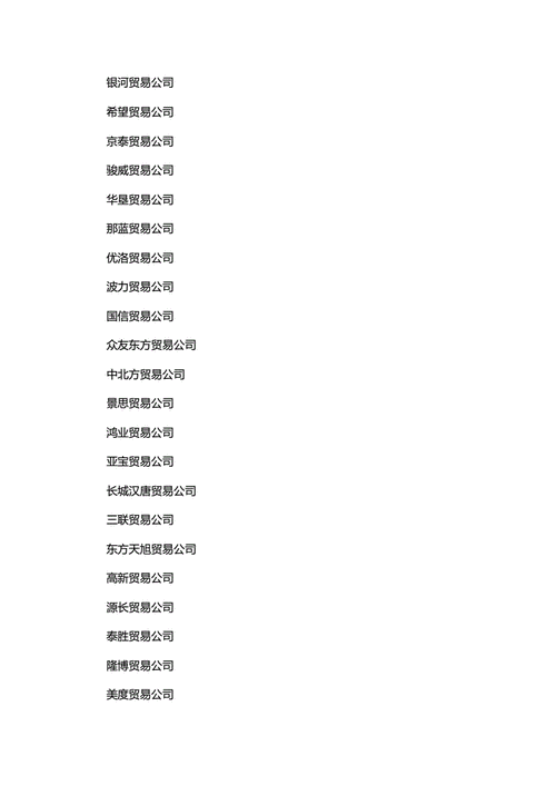 两个字商贸公司起名字大全高级（两个字商贸公司起名字大全免费）