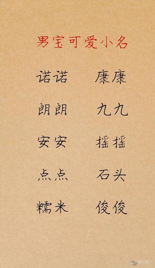 宝贝起名小名名字大全（宝贝取小名）