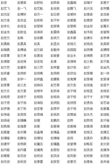 姓氏赵宝宝起名字男孩（男宝宝赵姓起名字大全）