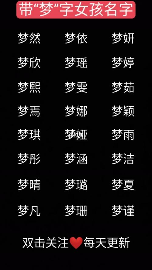 起名字大全带梦（起名字大全带梦字的名字）