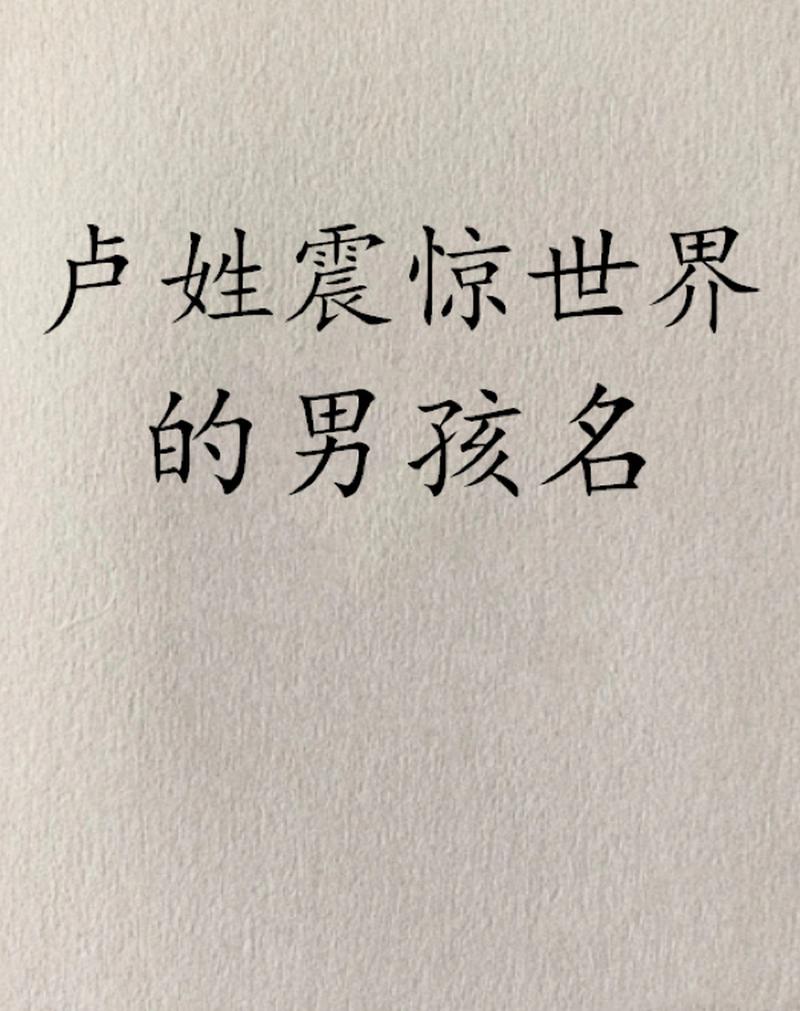 宝宝姓卢怎么起名字（姓卢的男宝宝叫什么名字好）