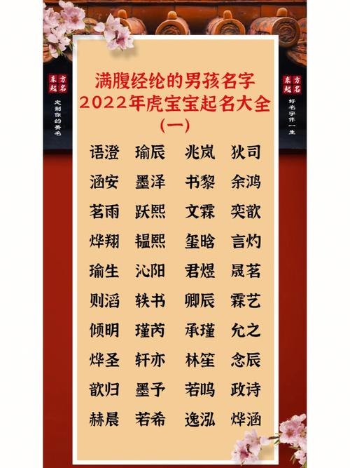 今年虎年男孩子起名字大全（今年虎年男孩子起名字大全集）