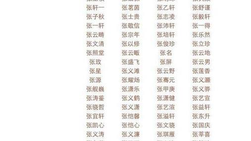 张的起名大全男孩名字大全（张取名字大全男孩名字）