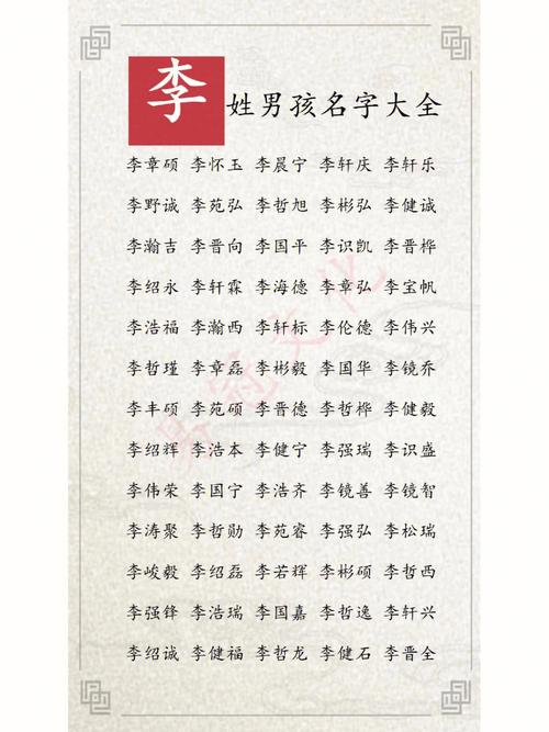 李起名大全男孩名字大全（李名字大全男孩有诗意的名字大全）