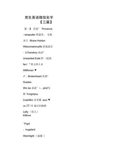 起名字微信上名字大全（起名字微信名字大全男）