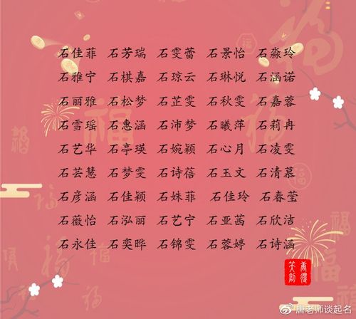 起名字石女孩名字大全（石字取名女孩）