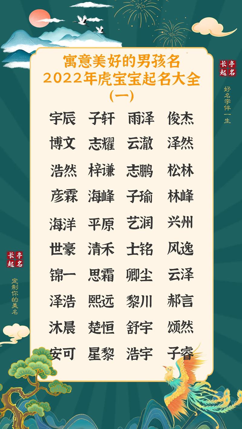 汉字起名男孩名字大全（汉字取名男孩有寓意）