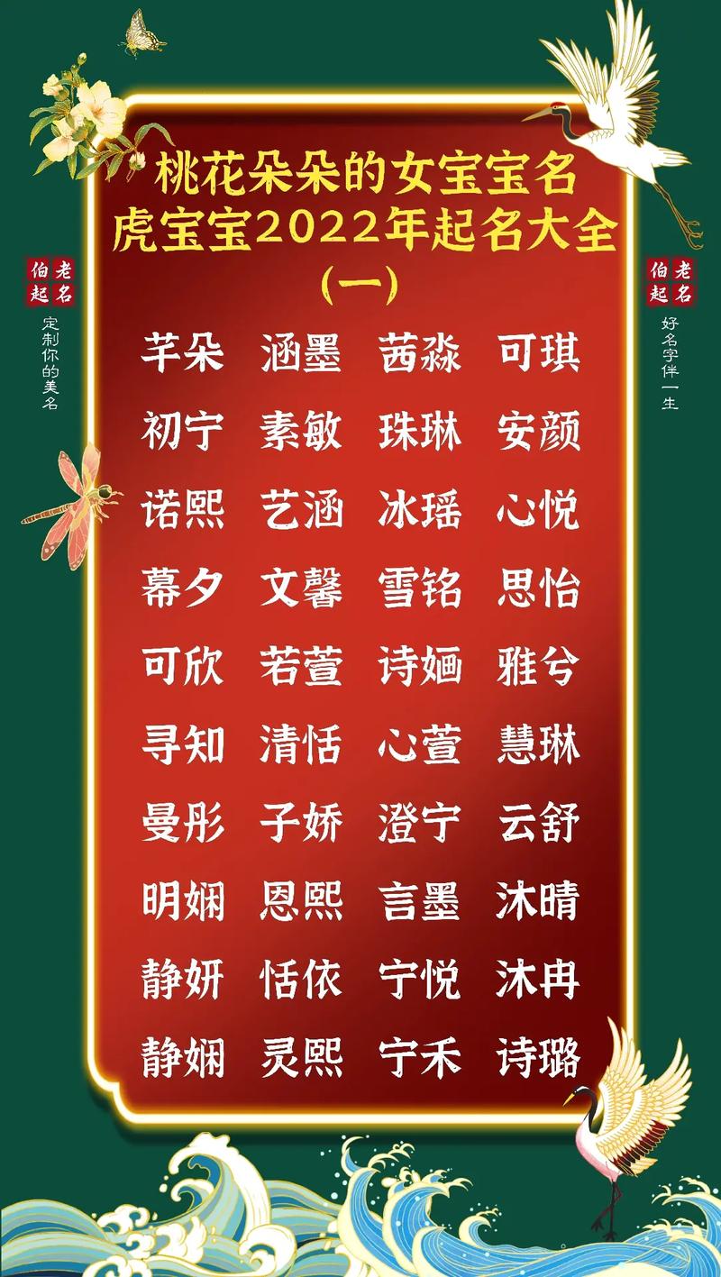 女名字起名字大全（女 取名）