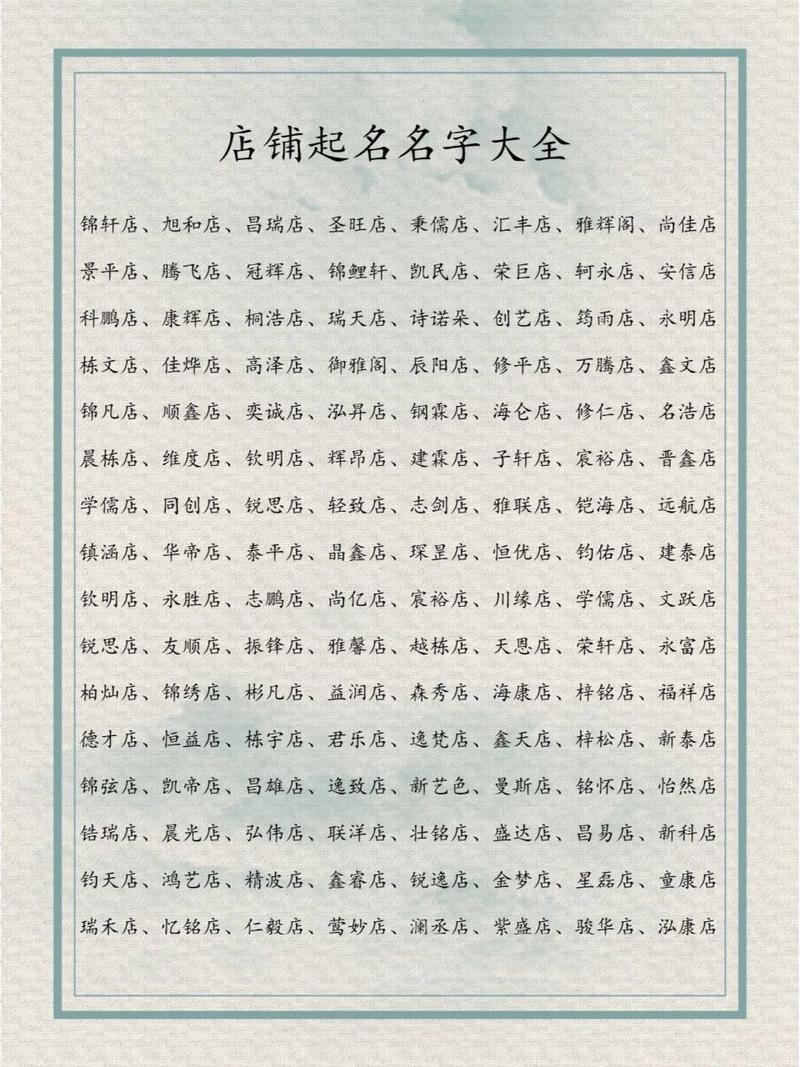 怎么给店铺起名字大全（怎么给店铺起名字大全四个字）