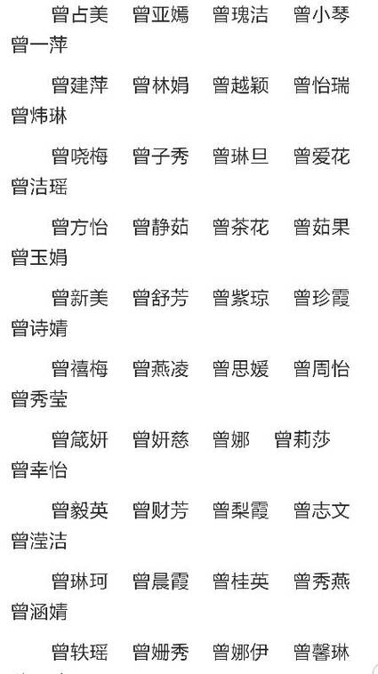 姓氏曾起名字大全（姓曾取名字大全集）