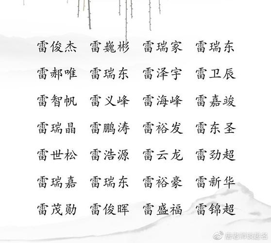 2021雷姓男宝宝名字_2021雷姓男宝宝名字大全