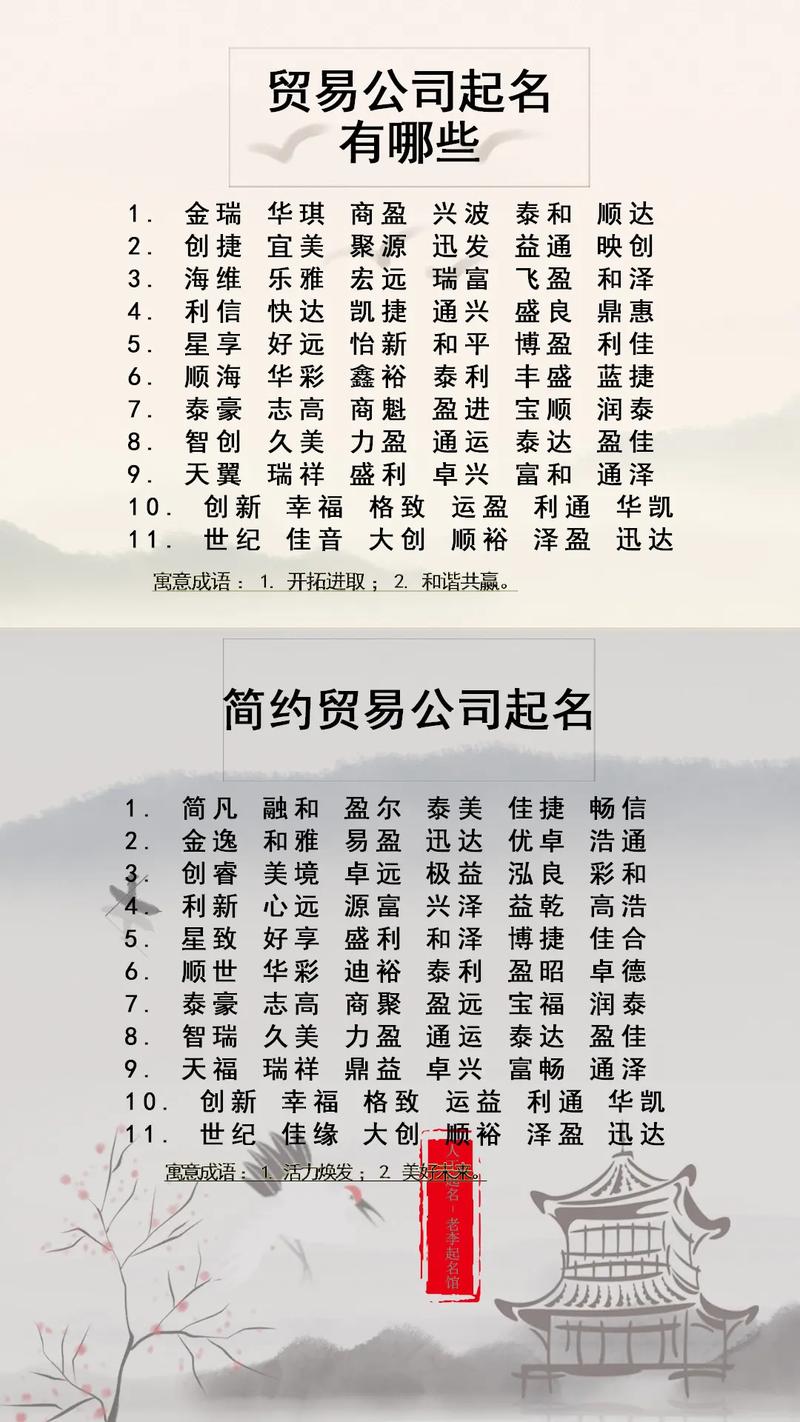 出口公司取名_出口公司取名字大全