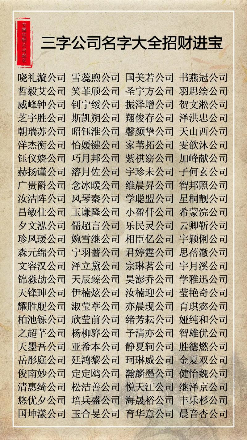 3人公司名字_三人公司名字