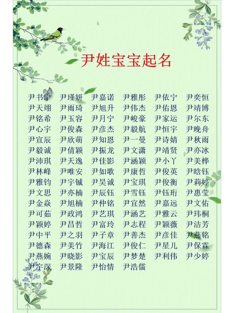 给姓尹的宝宝取名_给姓尹的宝宝取名字