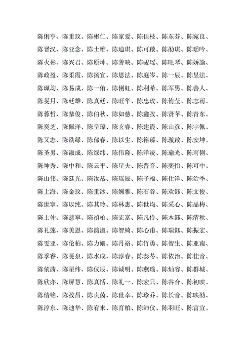 陈姓女娃娃取名2个字_陈姓女娃娃取名2个字大全