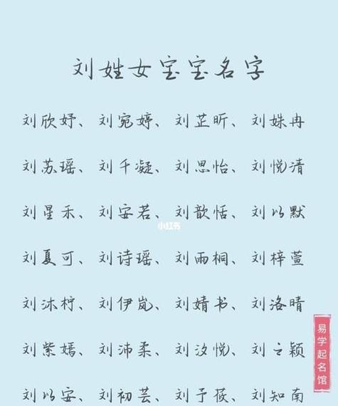 2020刘姓女宝宝取名_2020刘姓女宝宝取名字大全免费