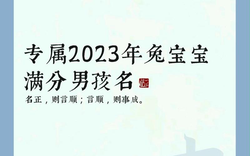 2023年兔宝宝男宝宝名字_2023年兔宝宝男孩