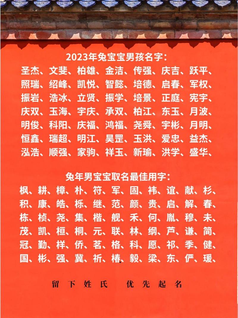 2023兔年宝宝名字大全_2023兔年宝宝名字大全男孩