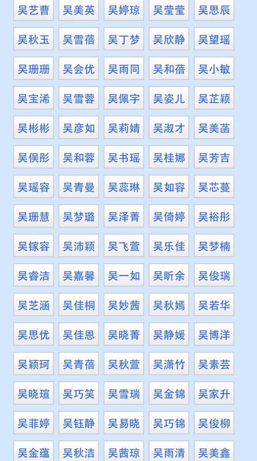 吴名字大全_吴名字大全女孩