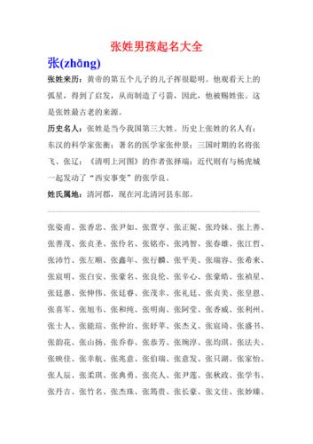 宝宝姓张取名男孩名字_宝宝姓张取名男孩名字大全