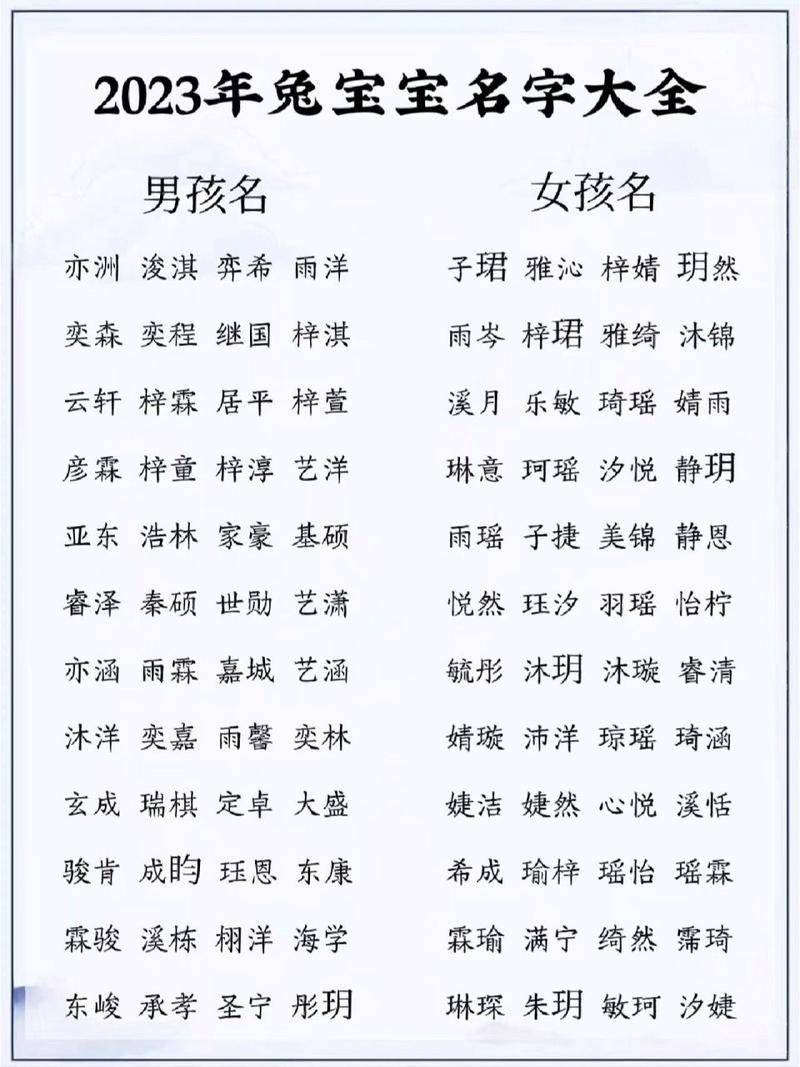 取名字大全免费查询2023年_2021年取名字大全免费查询