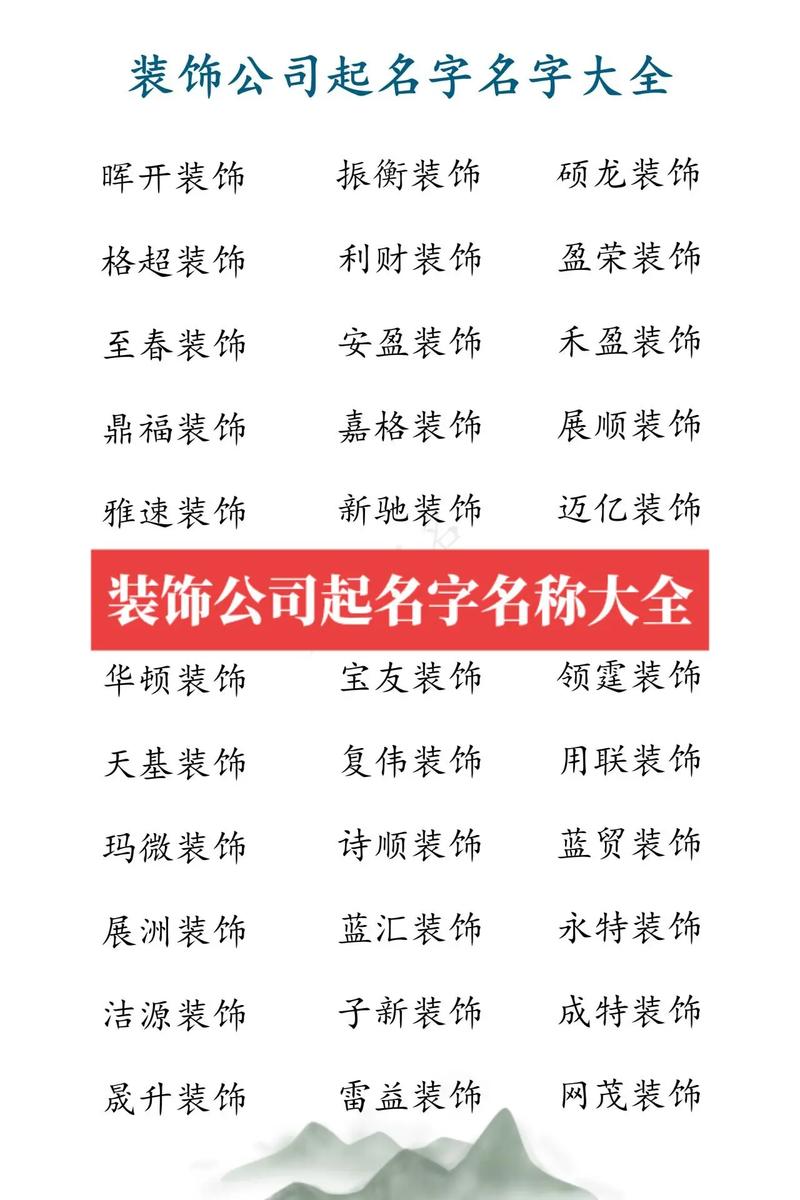 高端大气的装饰公司名字_高端大气的装饰公司名字大全