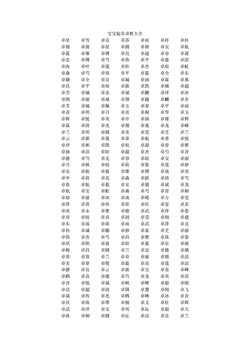 带卓字的公司名称大气_带卓字的公司名称大气洋气