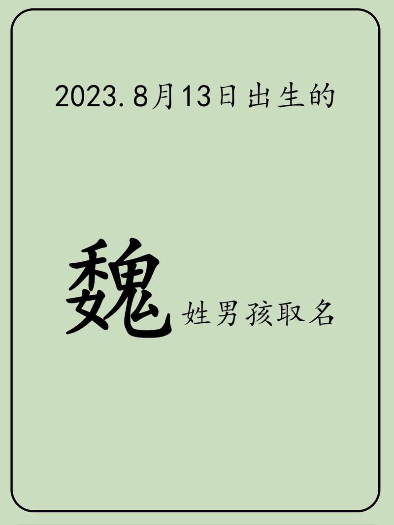 好听的魏姓男孩起名_好听的魏姓男孩起名2024