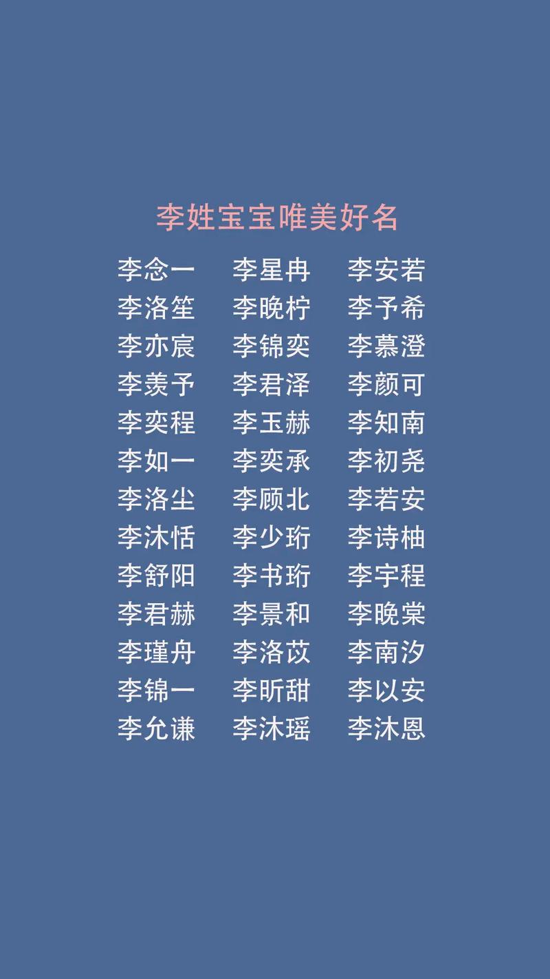 李姓取名男孩名字_李姓取名男孩名字大全