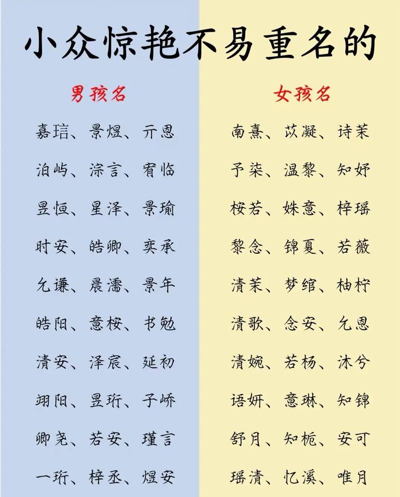 宝宝起名小众名字大全（宝宝起名字小名字大全）