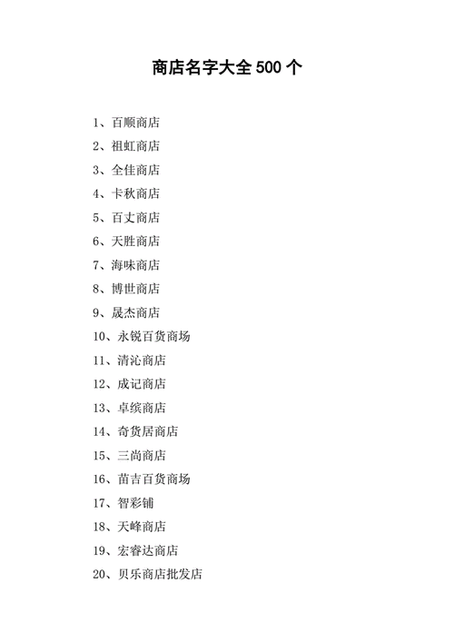 百货公司取名大全最新_百货公司取名大全最新带数字