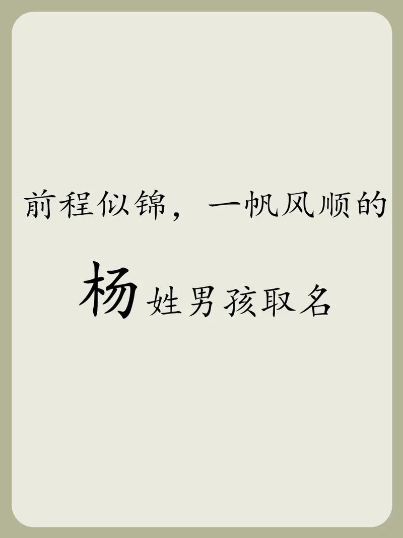 姓杨取什么名字好听男孩_姓杨取什么名字好听男孩两个字