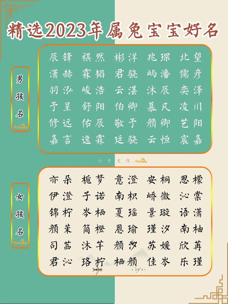 2023兔年男孩取名好的字_2023兔年男孩取名好的字有哪些