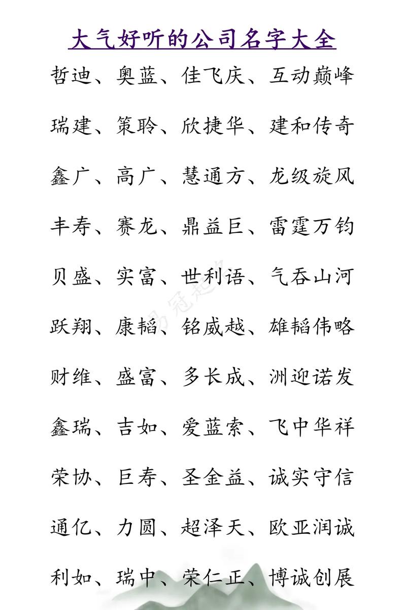 公司名_公司名字免费起名大全