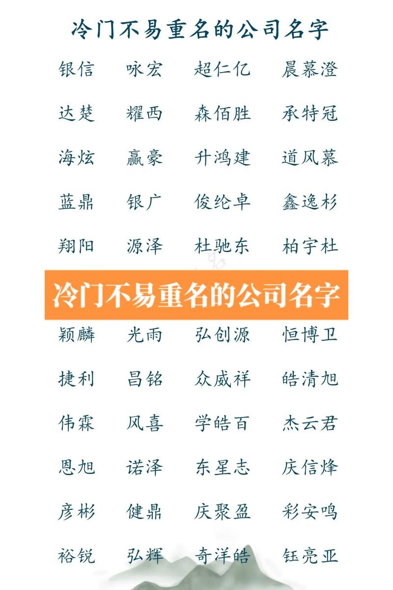 不会重名的公司名_不会重名的公司名字