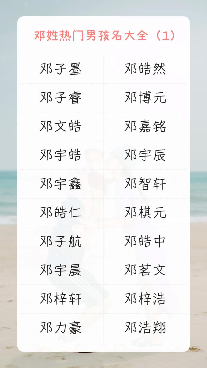 邓姓好听稀少的男孩名字_邓姓好听稀少的男孩名字大全