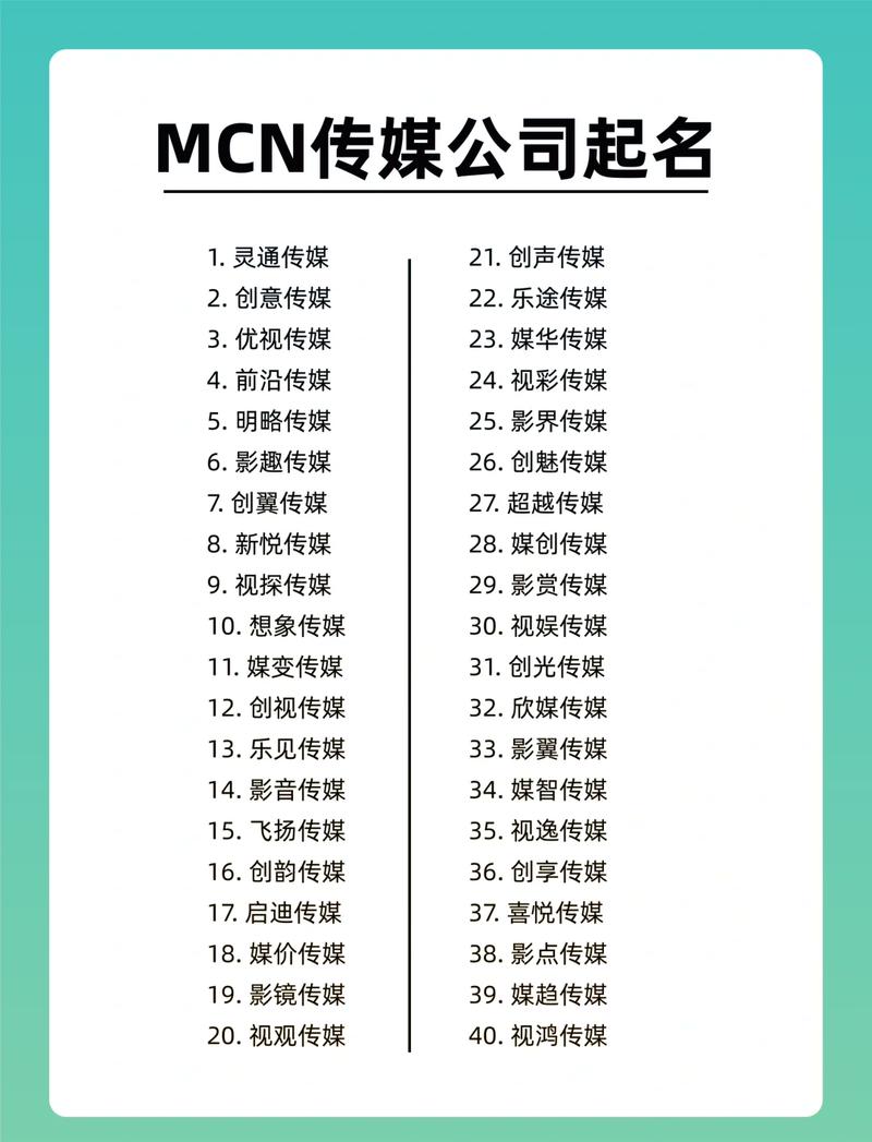 mcn公司名字怎么取_mcn公司起名