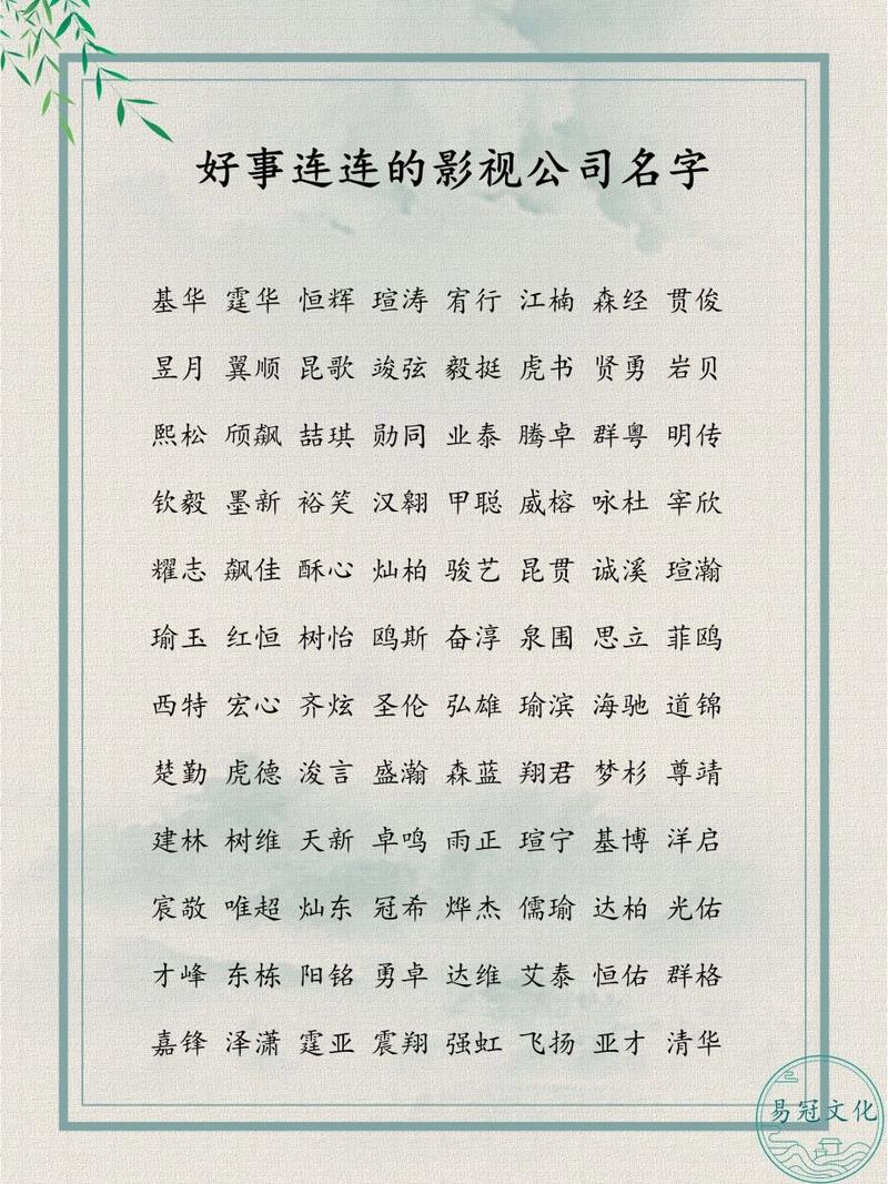 影视公司起名字大全集_影视公司起名字大全集四个字