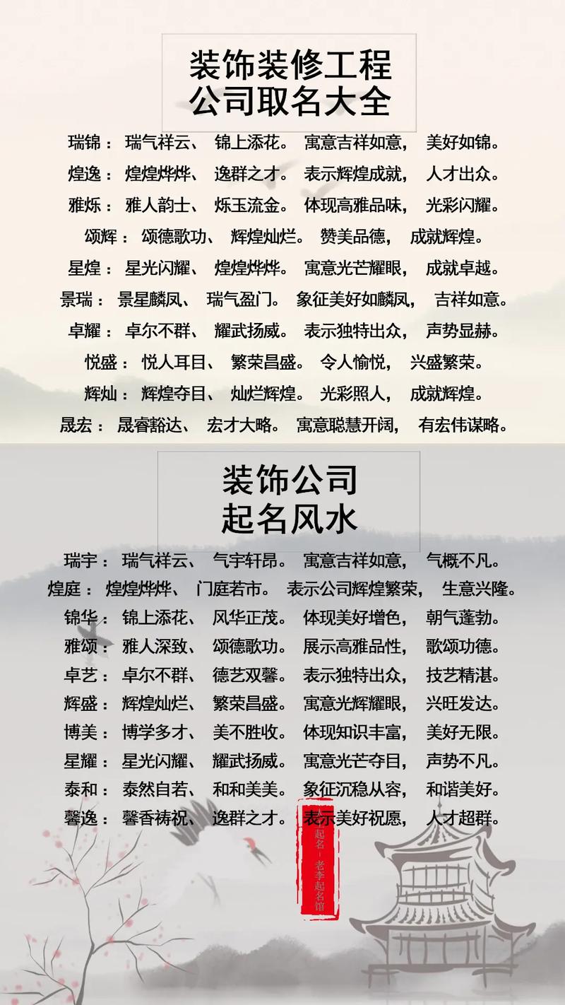 装潢公司起名字_装潢公司起名字大全免费