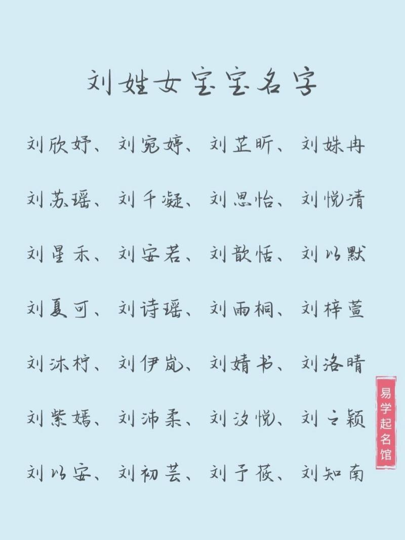 起名字女宝宝姓刘可以吗_起名字女宝宝姓刘可以吗