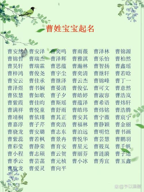 起名曹姓四字名字大全_起名曹姓四字名字大全男孩