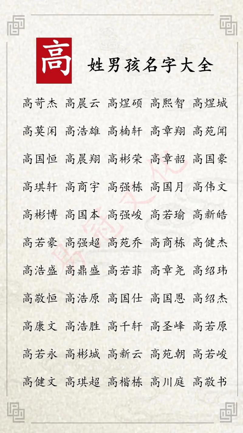 给一岁宝宝起名字姓高_宝宝取名姓高