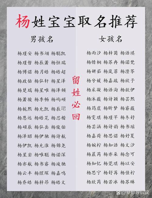 杨字起名字大全男宝_杨字起名字大全男宝宝