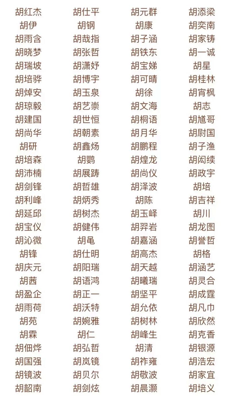 姓胡小女孩起名字大全_姓胡小女孩起名字大全四个字