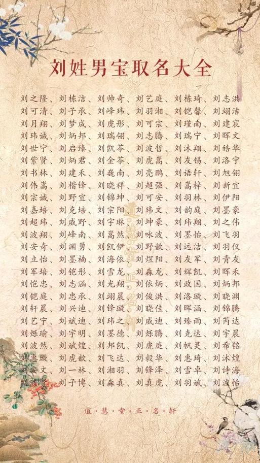 刘姓爸爸给孩子起名字大全_刘姓爸爸给孩子起名字大全男孩